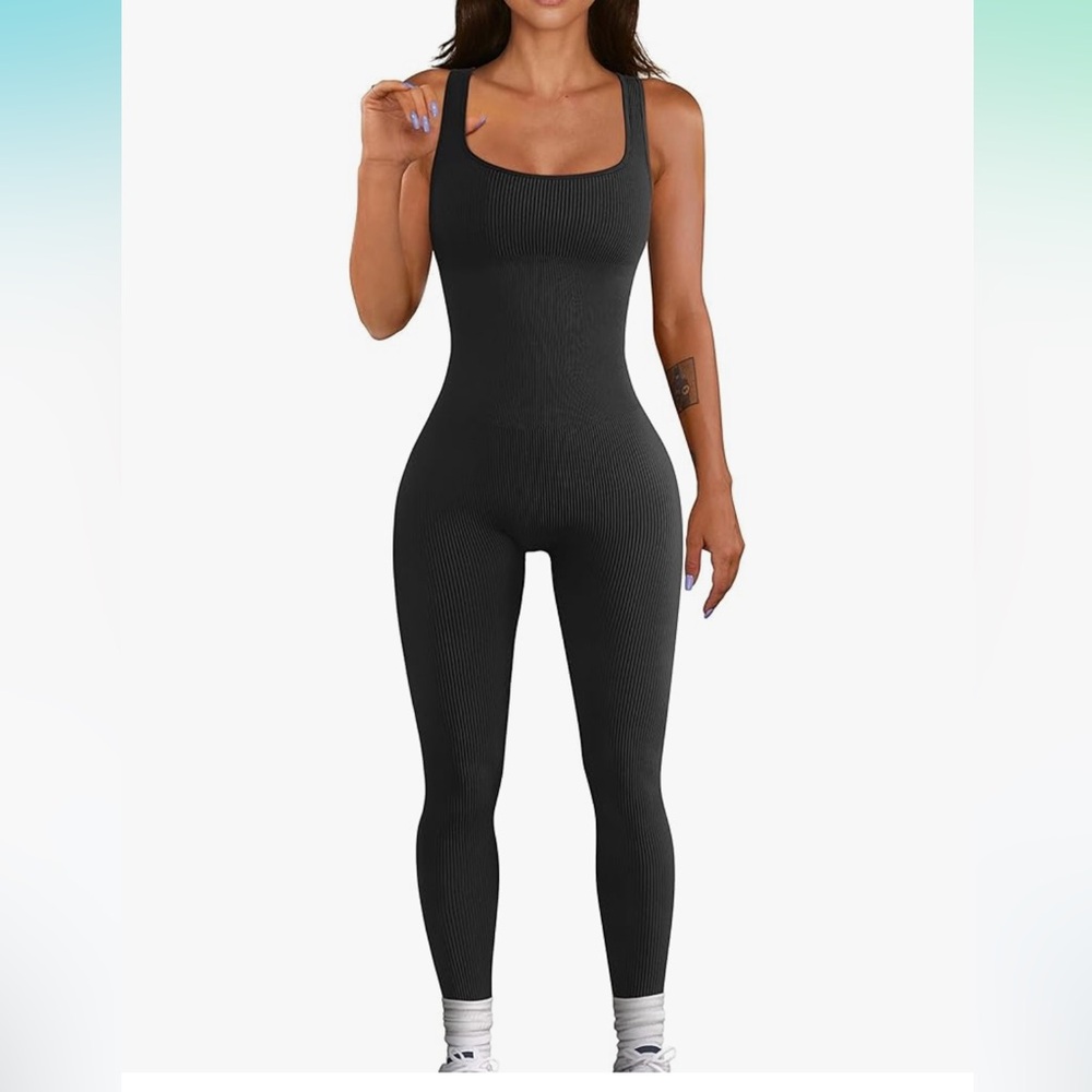 Black Jumpsuit, BodyconTank Top Styling, Soft, Stretch, Formfitting